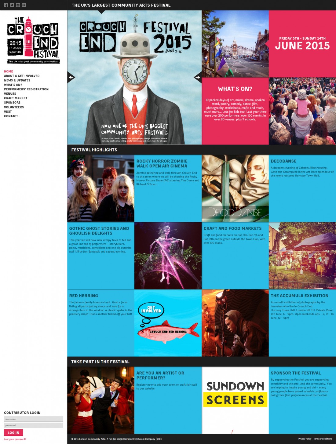 Crouch End Festival website home page