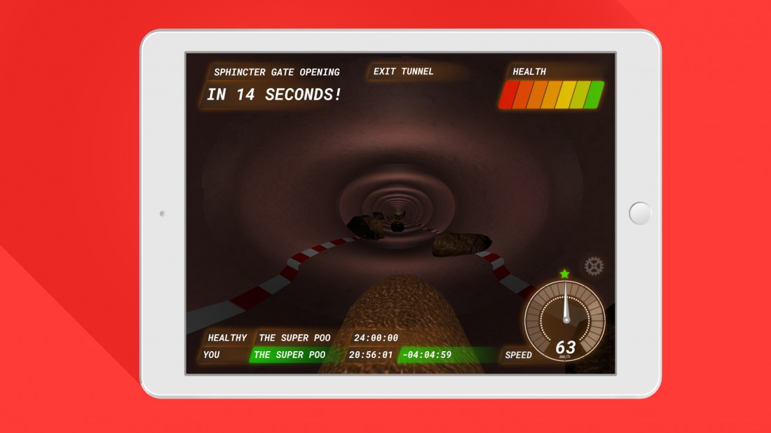 Poo Racer exit tunnel on iPad
