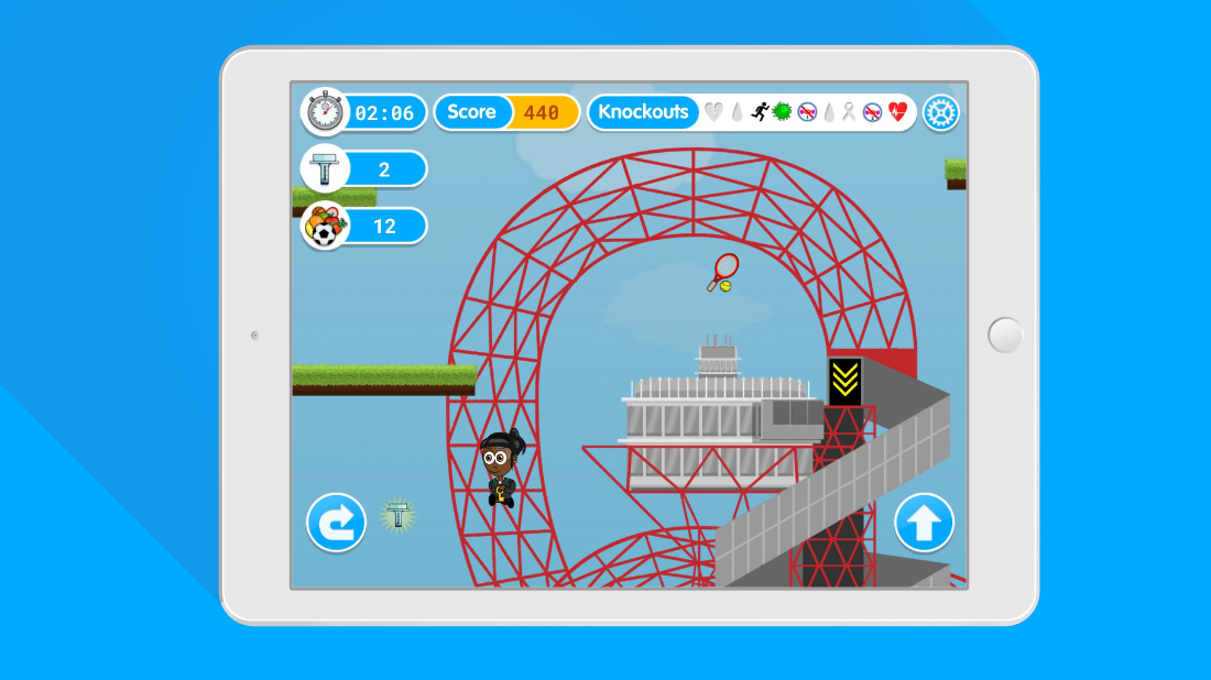 Gene Quest game scene (Olympic Park) on iPad